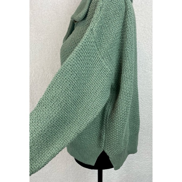 MADEWELL • Green Canby Button Mockneck Knit Sweater, M - Picture 9 of 16
